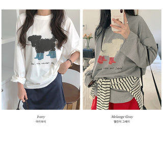 Printed long-sleeved T-shirt