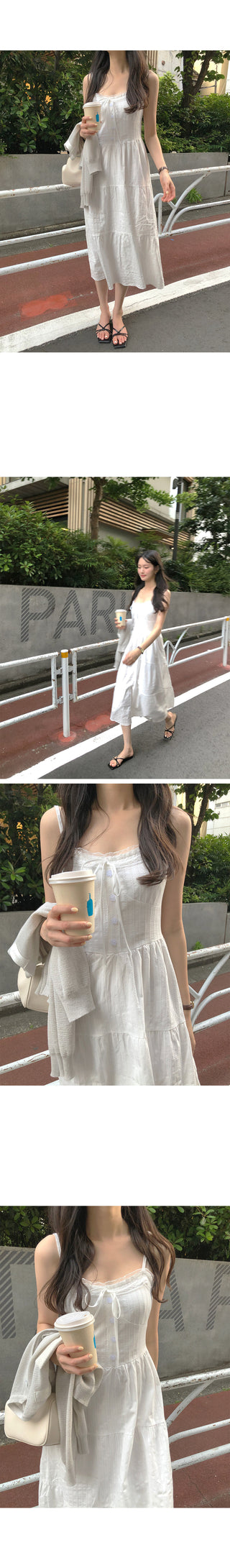 Lace sleeveless long dress