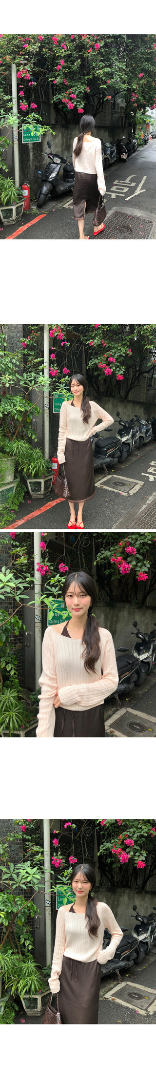 [3 colors] Ribbed Cropped Knit