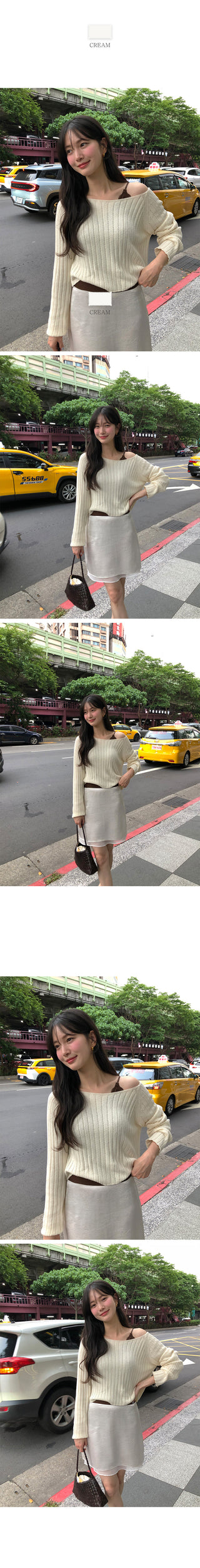 [3 colors] Ribbed Cropped Knit