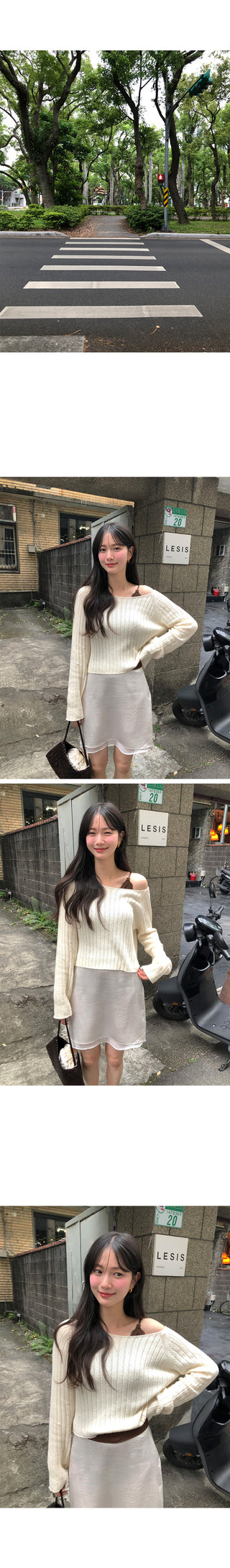 [3 colors] Ribbed Cropped Knit
