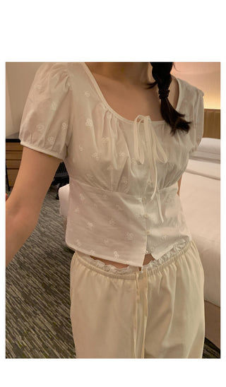 (3 colors) Two-tone wide-leg pants