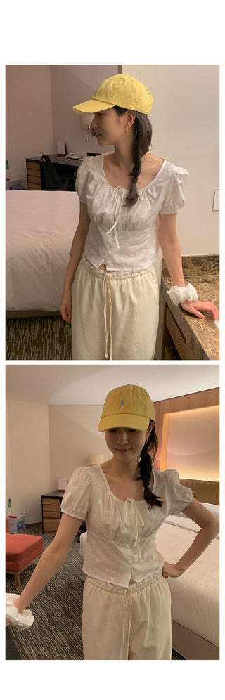 (3 colors) Two-tone wide-leg pants