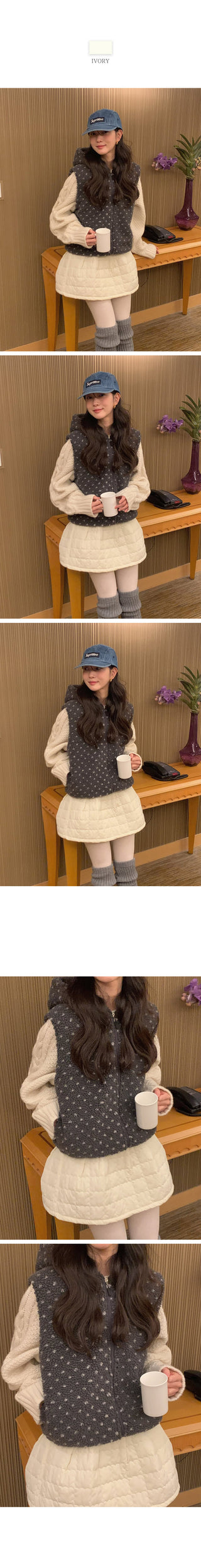 (3 colors) Quilted Down Mini Skirt