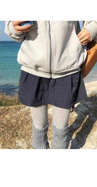 (3 colors) Quilted Down Mini Skirt