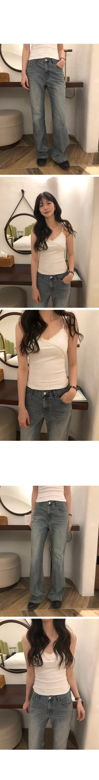 Low-rise denim pants