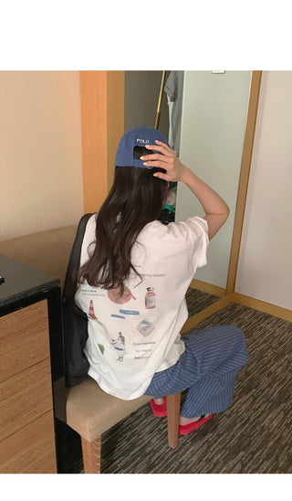 [2 colors] Back Point Boxy Short Sleeve T-Shirt