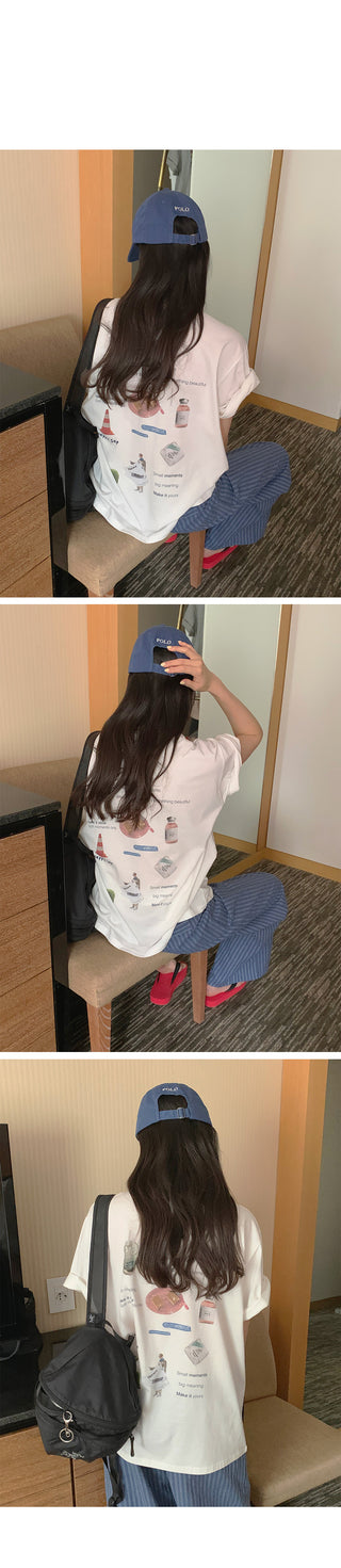 [2 colors] Back Point Boxy Short Sleeve T-Shirt