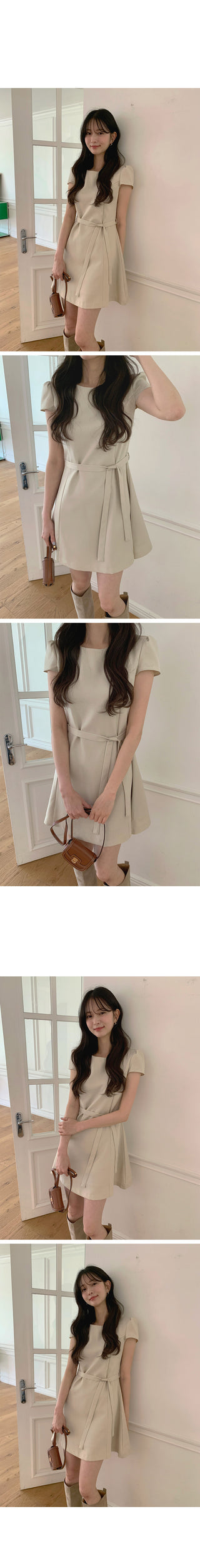 [2 colors] Belt Flexible Dress