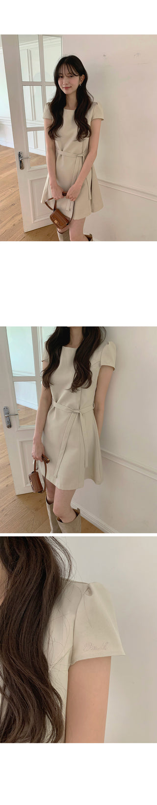 [2 colors] Belt Flexible Dress