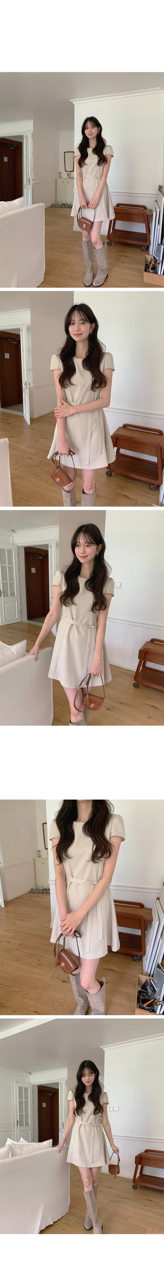 [2 colors] Belt Flexible Dress