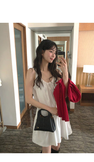 (2 colors) Ribbon Camisole Dress