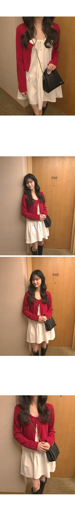 (2 colors) Ribbon Camisole Dress