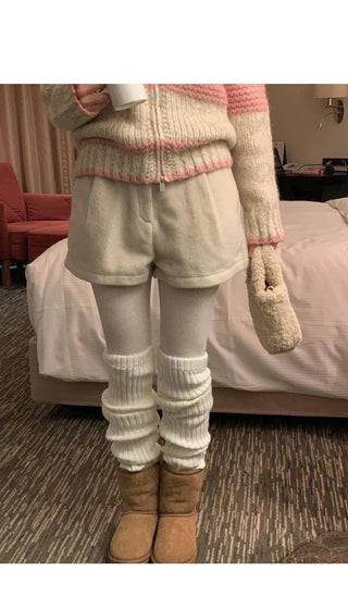 (3 colors) Cashmere pleated shorts