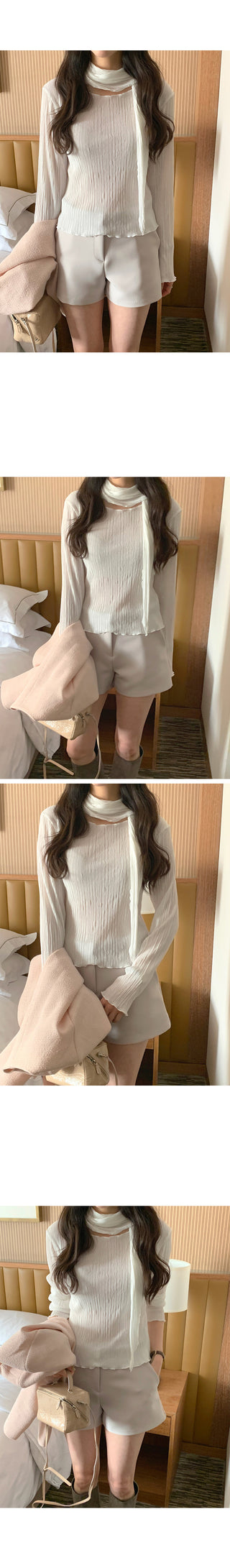 (set) Scarf Tie T-Shirt Set