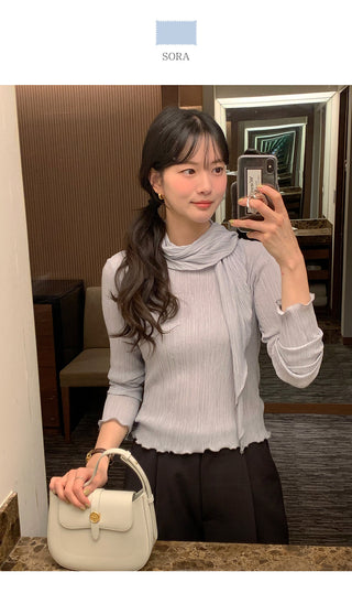 (set) Scarf Tie T-Shirt Set