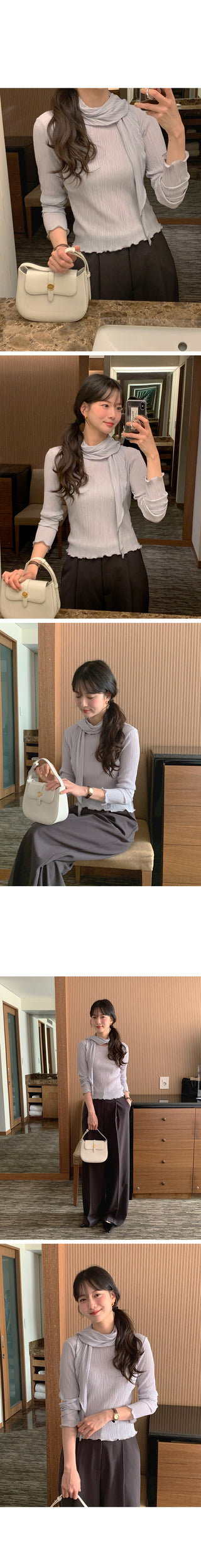 (set) Scarf Tie T-Shirt Set