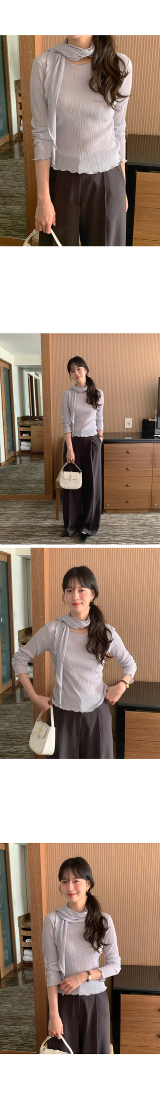 (set) Scarf Tie T-Shirt Set