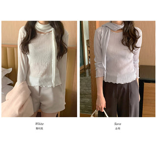 (set) Scarf Tie T-Shirt Set