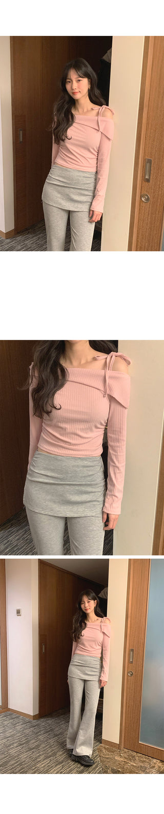 (5 colors) Cropped Rib T-shirt