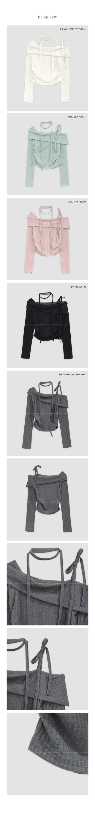 (5 colors) Cropped Rib T-shirt