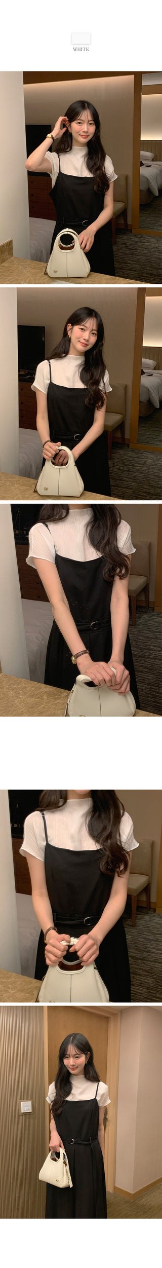 (2 colors) Pleated Long Sleeveless Dress