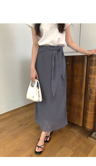 [3 colors] Mid-length skirt