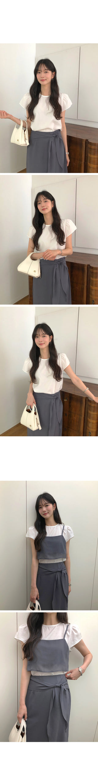 [3 colors] Mid-length skirt