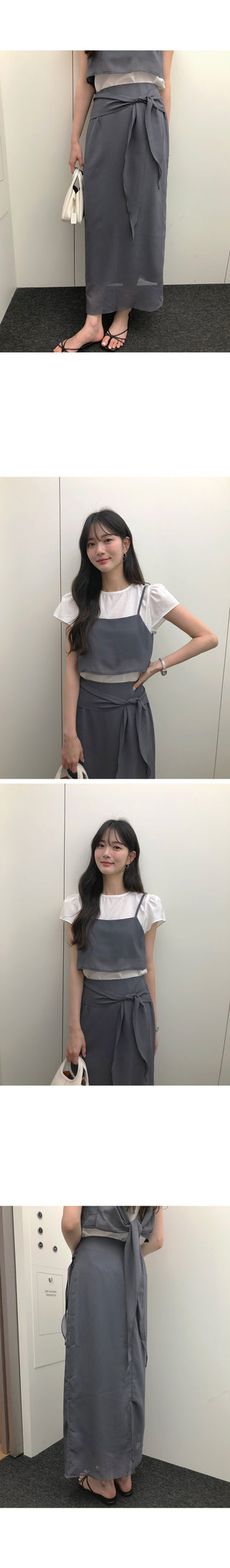 [3 colors] Mid-length skirt
