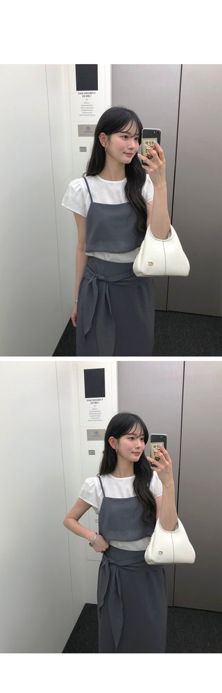[3 colors] Mid-length skirt