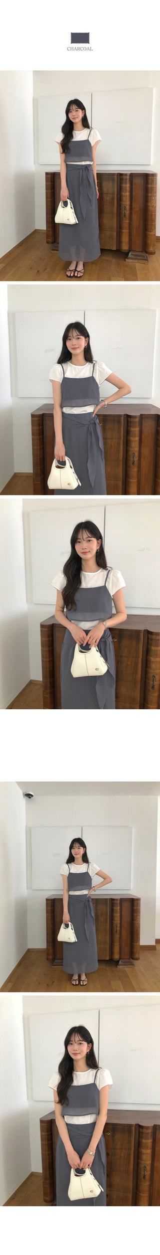 [3 colors] Mid-length skirt