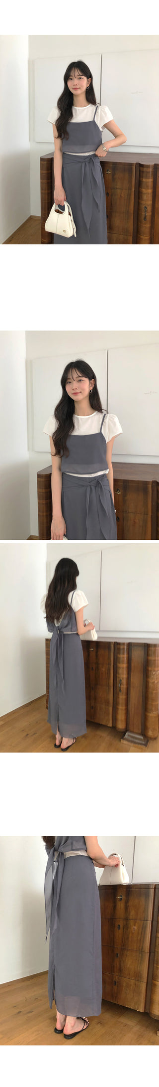 [3 colors] Mid-length skirt