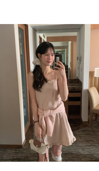 (3 colors) Frill Mini Dress