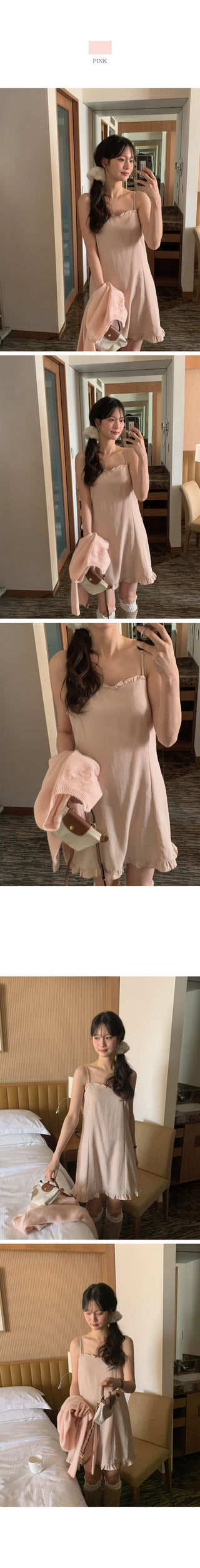 (3 colors) Frill Mini Dress