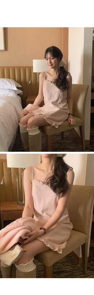 (3 colors) Frill Mini Dress