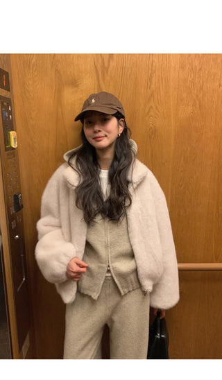 (3 colors) Basic Fur Jacket