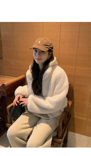 (3 colors) Basic Fur Jacket