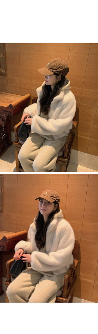 (3 colors) Basic Fur Jacket