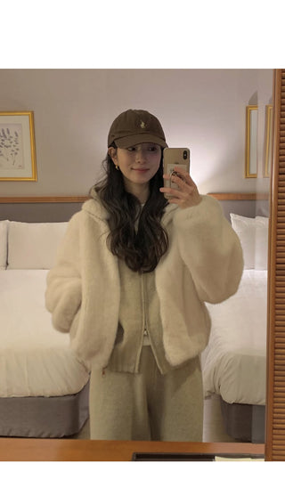 (3 colors) Basic Fur Jacket