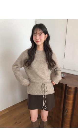 (4 colors) V-neck Angora Knit