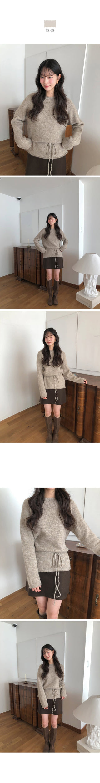 (4 colors) V-neck Angora Knit