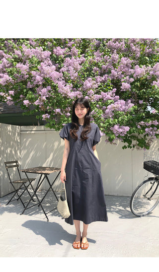 (2 colors) Cotton Long Dress