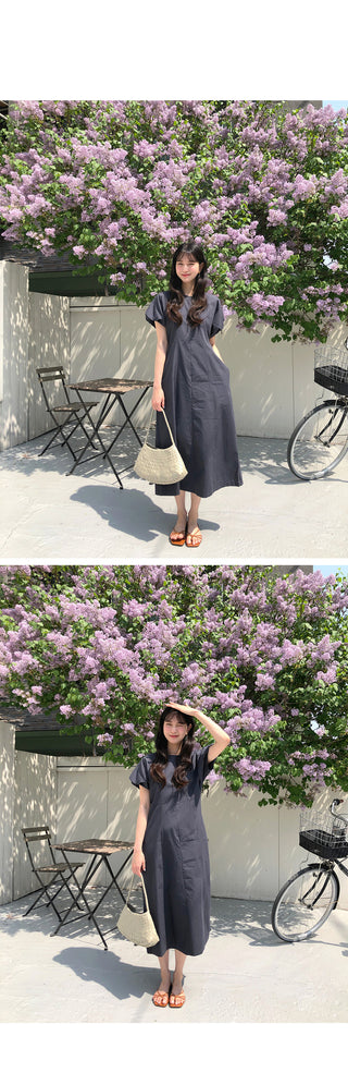 (2 colors) Cotton Long Dress