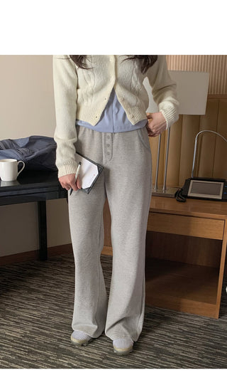 (2 colors) Striped Bootcut Pants
