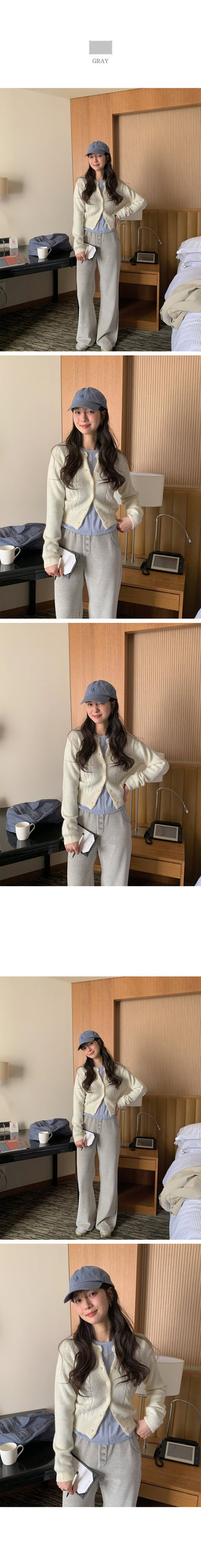 (2 colors) Striped Bootcut Pants
