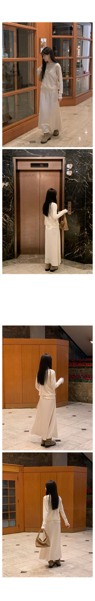Satin long skirt