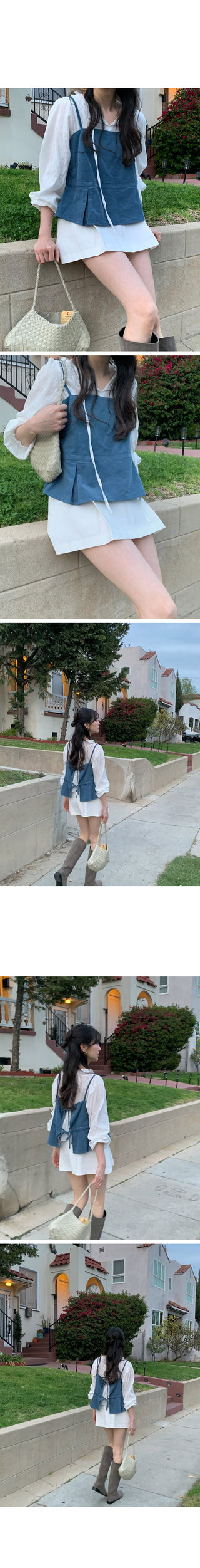 (2 colors) Ruffle Tie Blouse