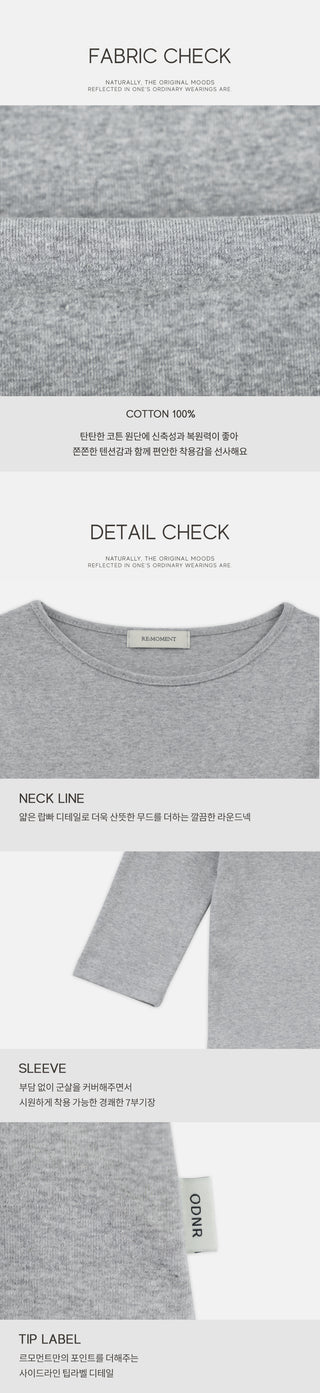 Ribbed 7/8 length T-shirt