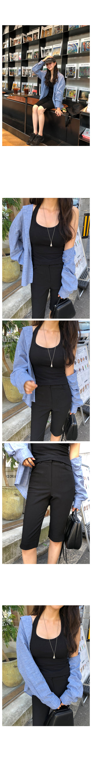Wrinkle Halter Cardigan Set