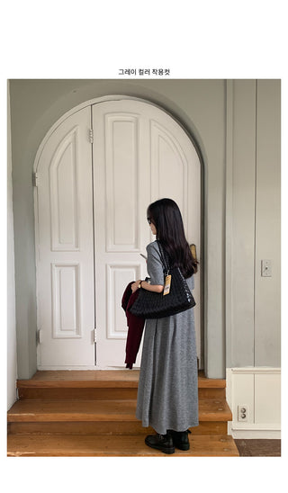Ribbed long dress